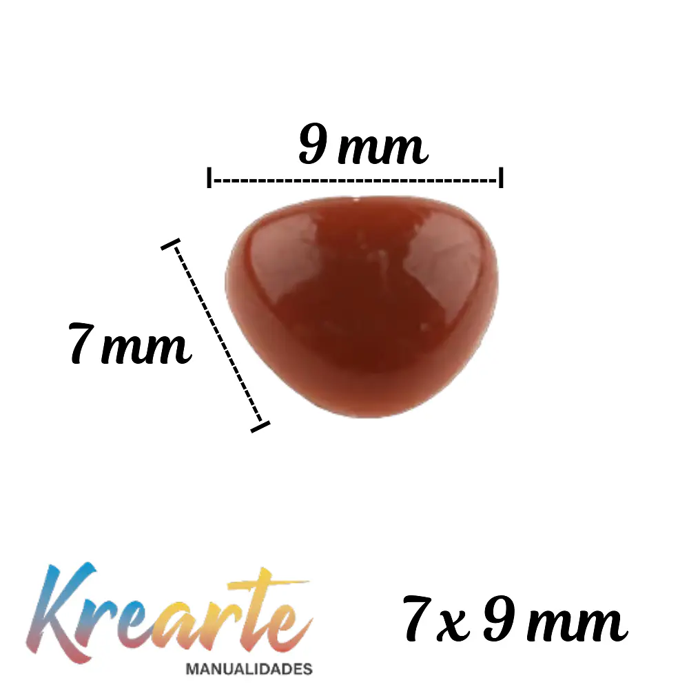 NARIZ DE AMIGURUMI 7x9 MILIMETROS x 12 UNIDADES - DIVERSOS COLORES 