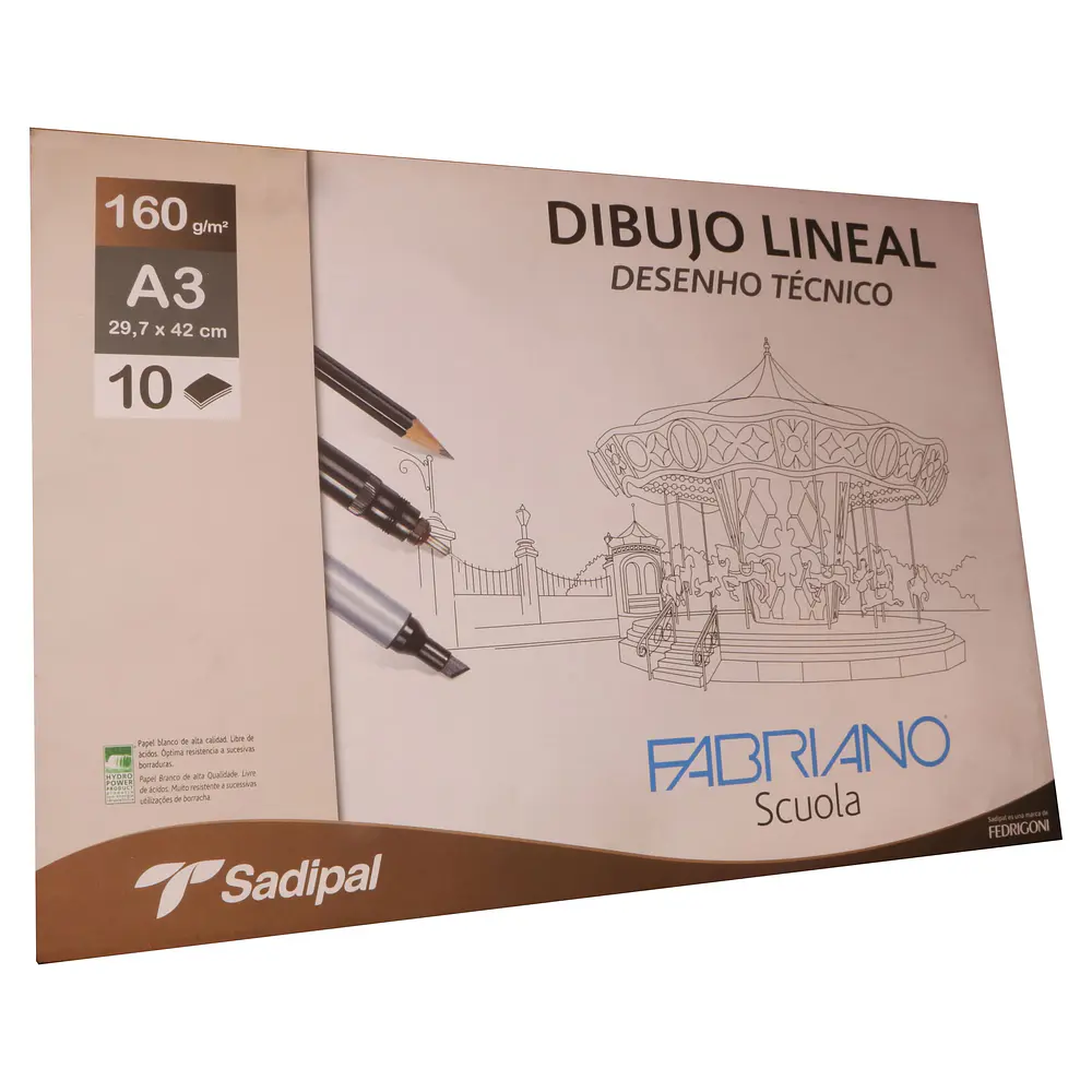 BLOCK FABRIANO SCUOLA 10 HOJAS A3 160GRS.
