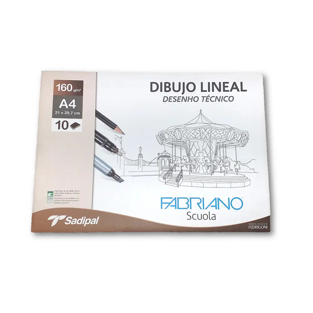BLOCK FABRIANO SCUOLA 10 HOJAS A4 160GRS.