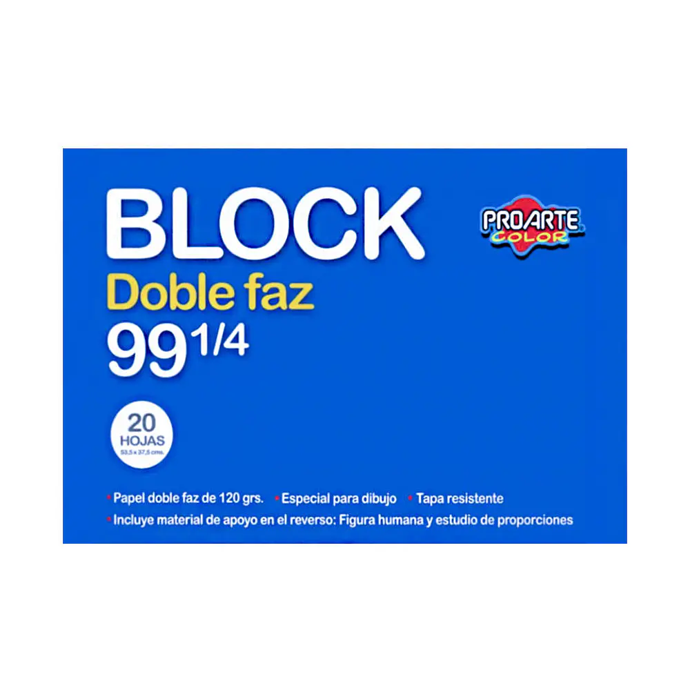 BLOCK GRANDE 1/4 DOBLE FAZ 20 HOJAS