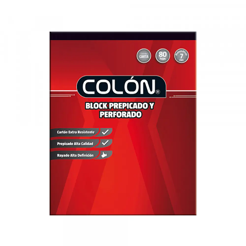 BLOCK PREPICADO Y PERFORADO CARTA MAT. 7MM 80 HOJAS