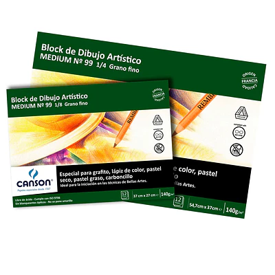 BLOCK DIBUJO CANSON 1/8 140GRS.
