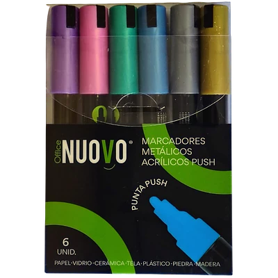 MARCADORES ACRILICOS METALIC 6 UNIDADES