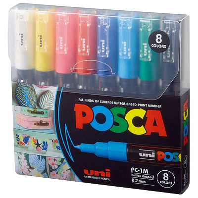 SET MARCADORES ACRILICOS 1M 8 COLORES