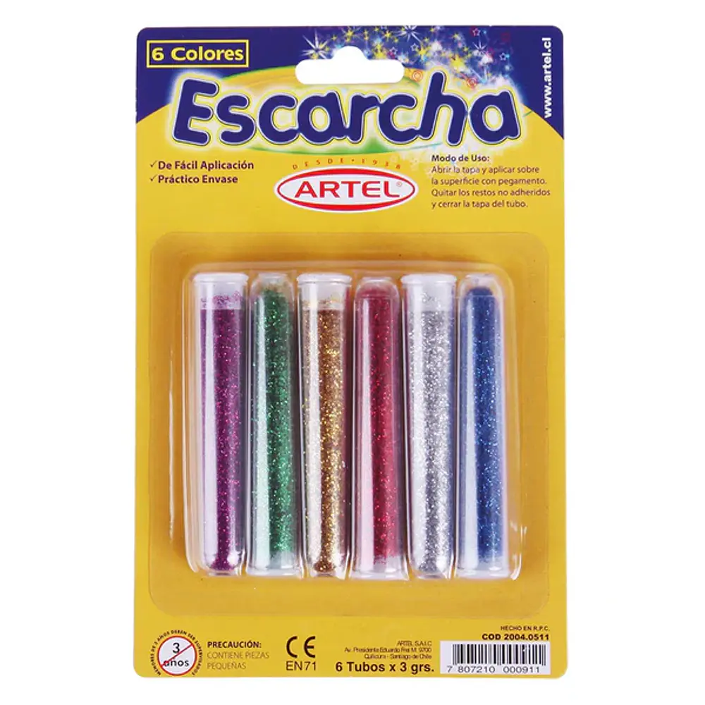 BLISTER ESCARCHA 6 COL.3 GRS.
