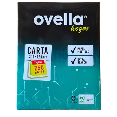 RESMA CARTA HOGAR 75GRS 250 HOJAS