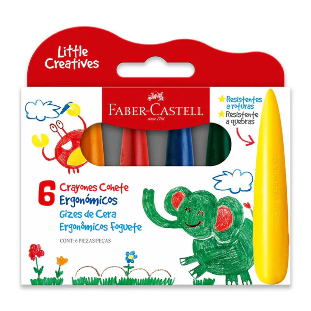 CRAYON ERGONOMICO COHETE 6 UNIDADES