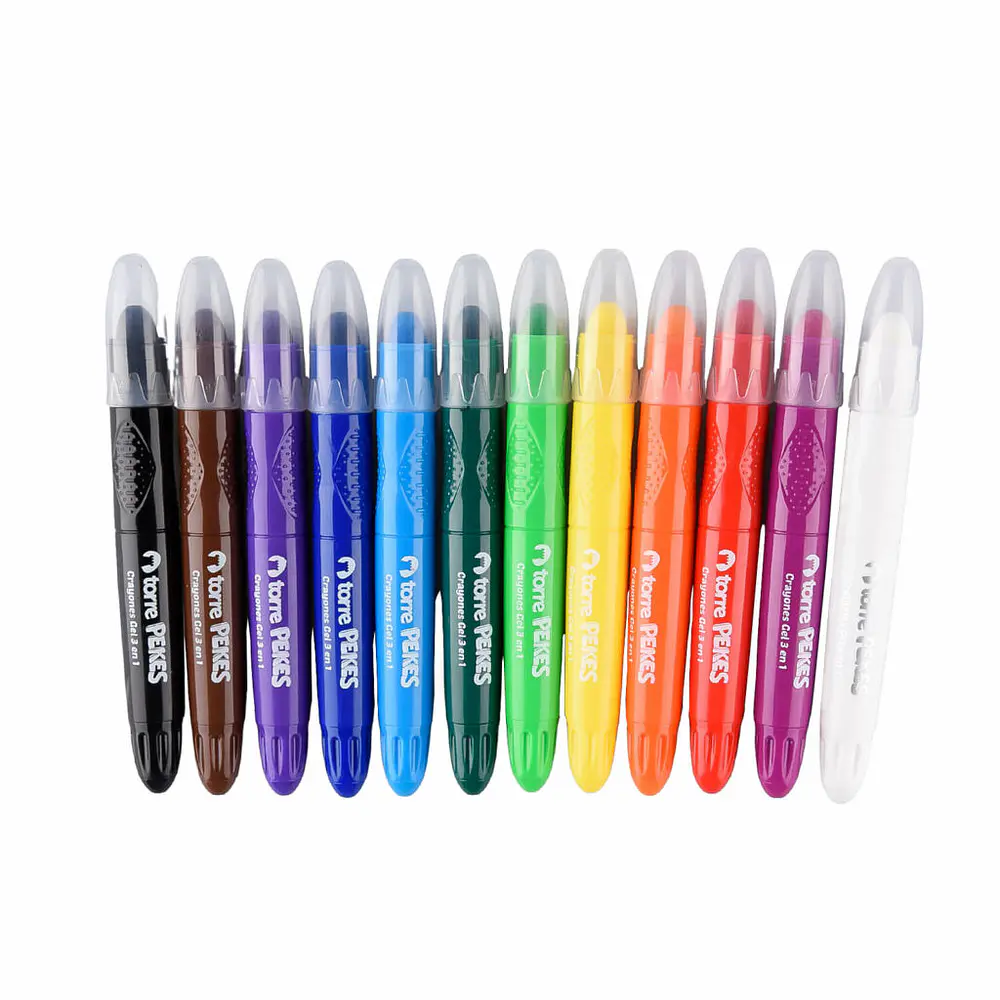 CRAYONES GEL 3 EN 1 12 COLORES PEKES