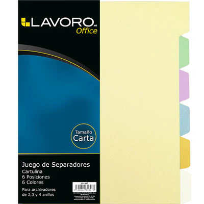SEPARADOR VINÍLICO LAVORO CARTA 6 DIVISIONES