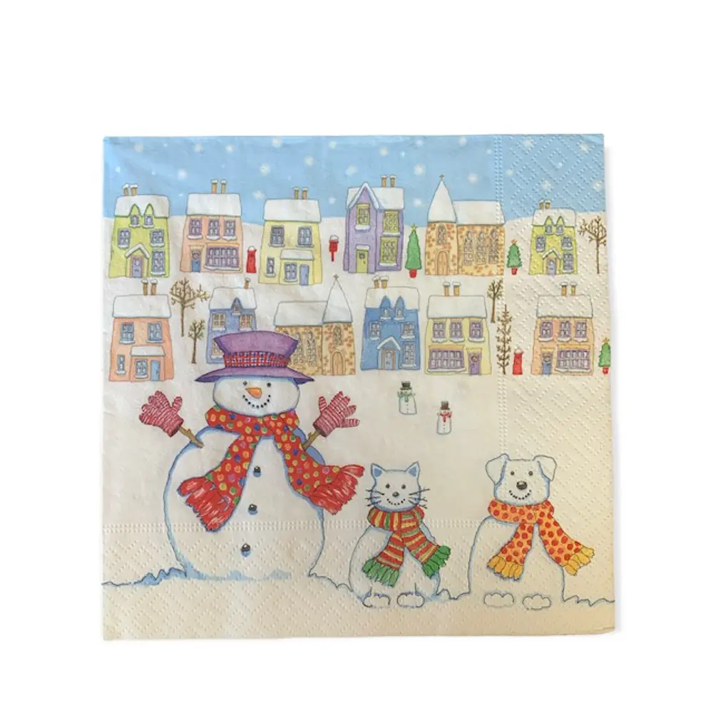 SERVILLETA DE COPAJE MONOS DE NIEVE - PUEBLO