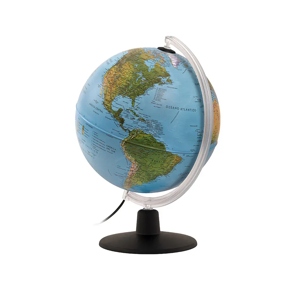 GLOBO TERRAQUEO FISICO 25 CMS. CON LUZ