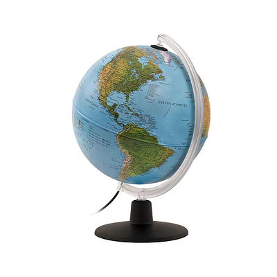 GLOBO TERRAQUEO FISICO 25 CMS. CON LUZ