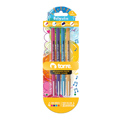 SET 4 BOLÍGRAFOS COLOR FUN TORRE