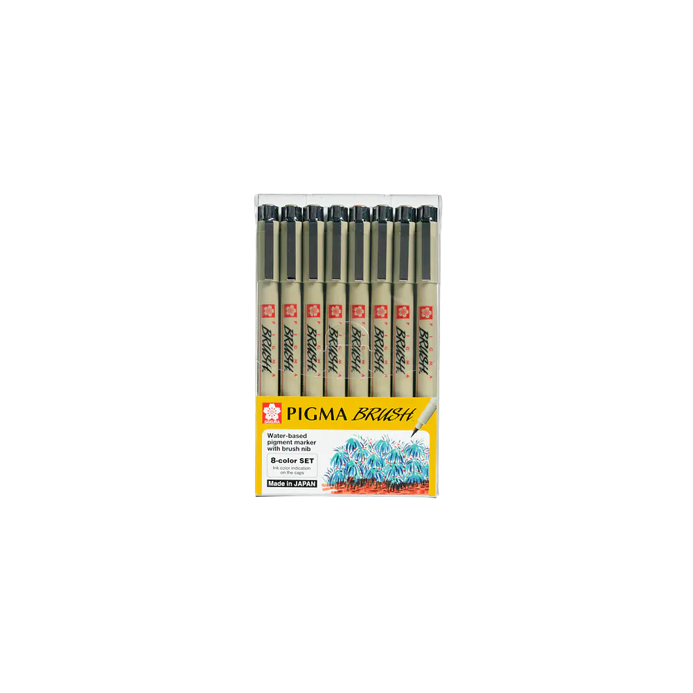 SET 8 MARCADORES COLORES PIGMA BRUSH SAKURA