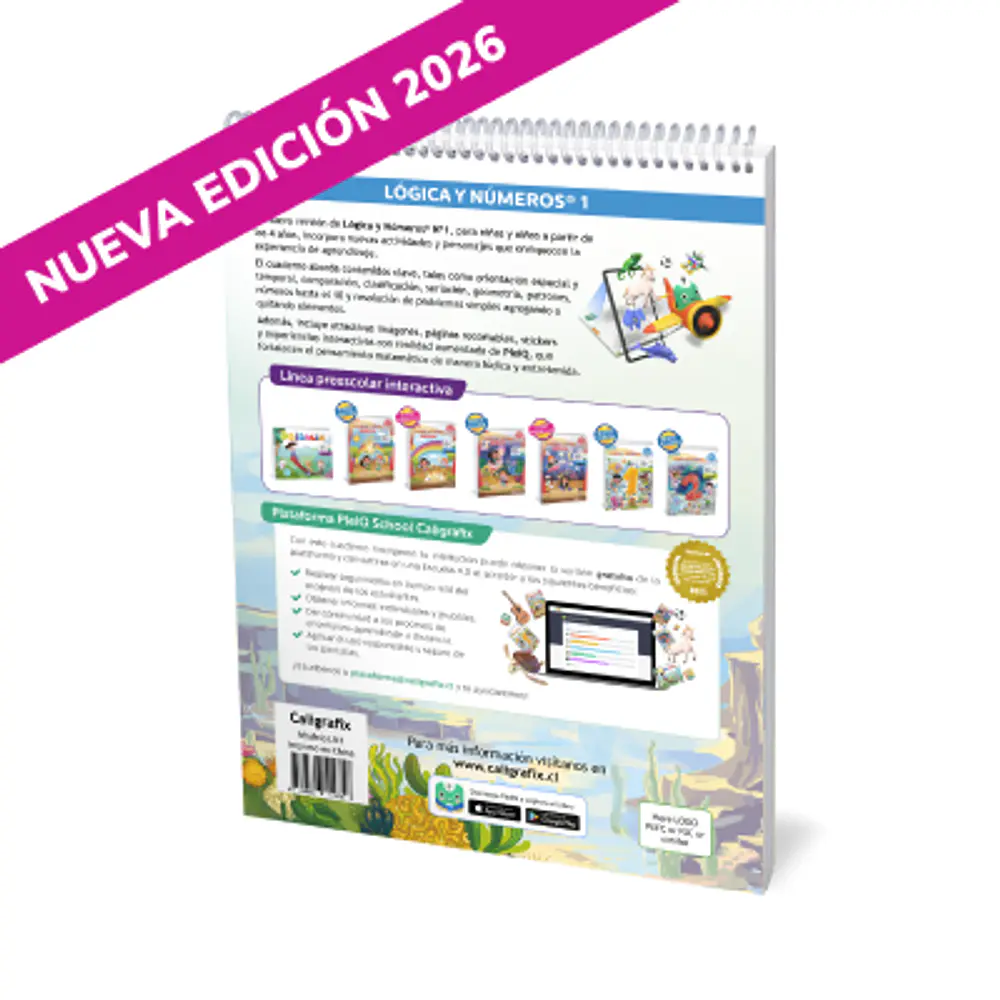CUADERNO CALIGRAFIX LÓGICA Y NÚMEROS N°1