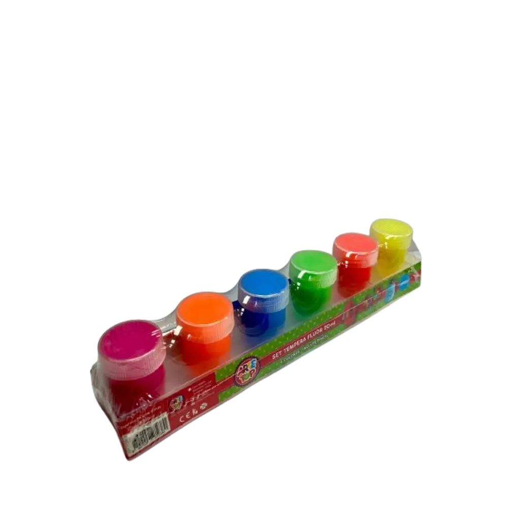 TEMPERA FLUOR 6 COLORES 20 ML C/PINCEL
