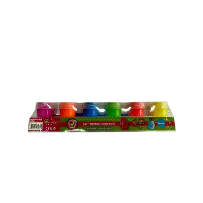 TEMPERA FLUOR 6 COLORES 20 ML C/PINCEL