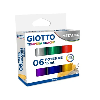TEMPERA METÁLICA 6 COLORES 15 ML. GIOTTO
