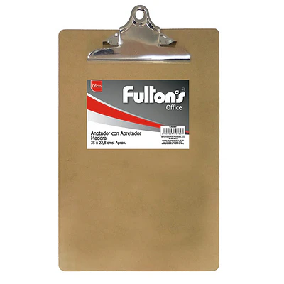 ANOTADOR C/APRETADOR MADERA OFICIO.FULTONS