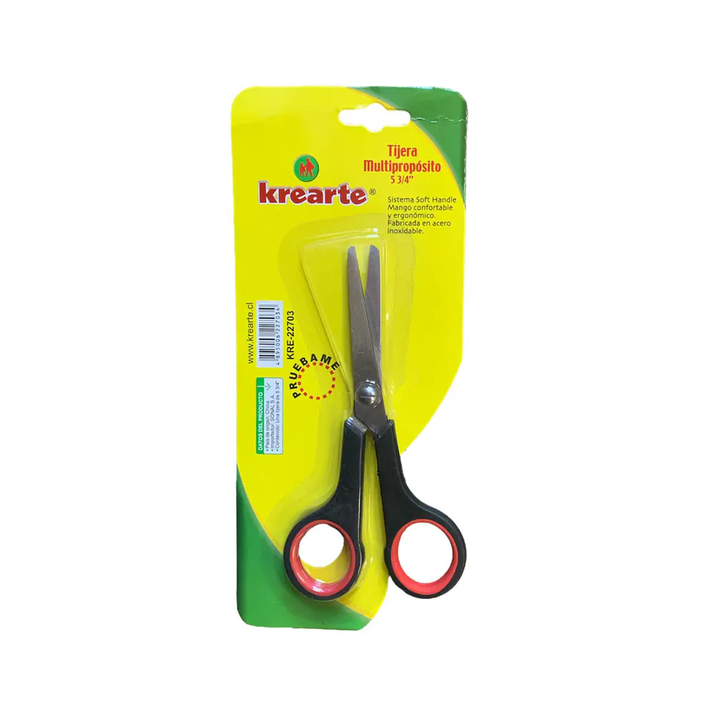 TIJERA ESCOLAR 5 3/4 DOBLE INYECCION KREARTE