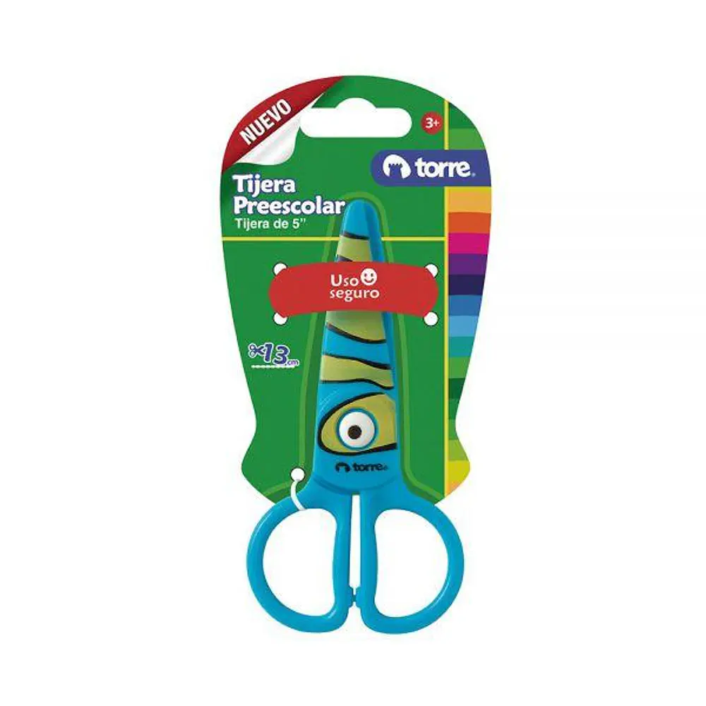 TIJERA PREESCOLAR 5" CON DISEÑO TORRE