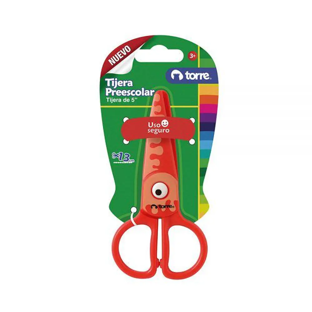 TIJERA PREESCOLAR 5" CON DISEÑO TORRE