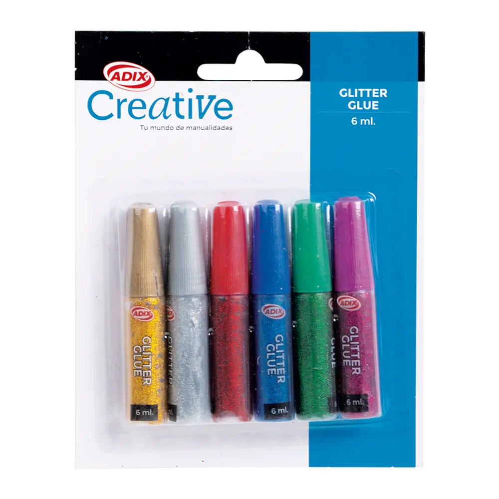 GLITTER GLUE 6ML 6 UNIDADES