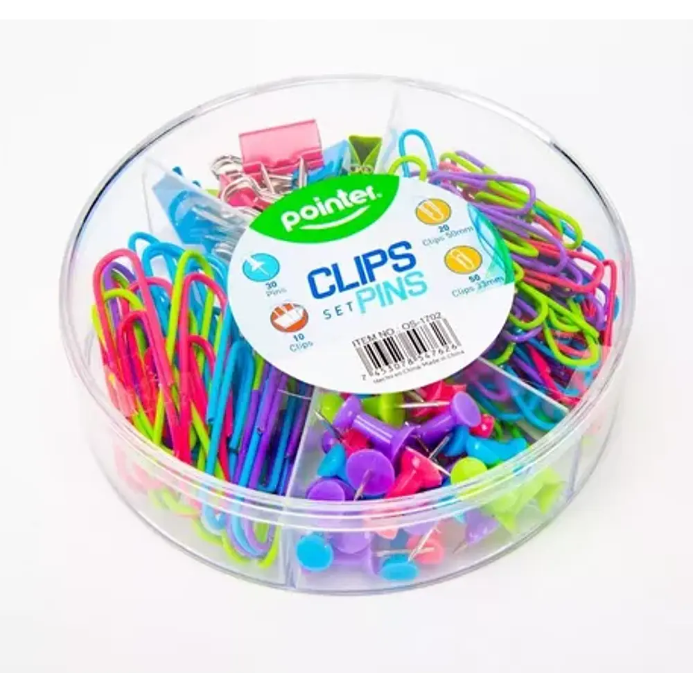 SET TACHUELAS Y CLIPS POINTER