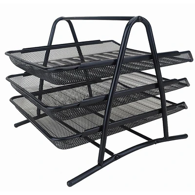 BANDEJA METAL 3 PISOS PARA PAPELES 38X36,5X62CM
