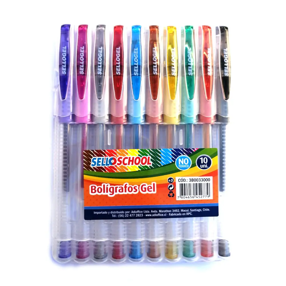 SET BOLIGRAFOS GEL 10 UNIDADES