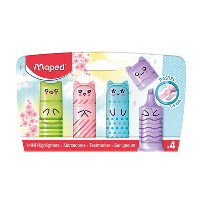 SET DESTACADORES MINI PASTEL POCKET 4 UNIDADES