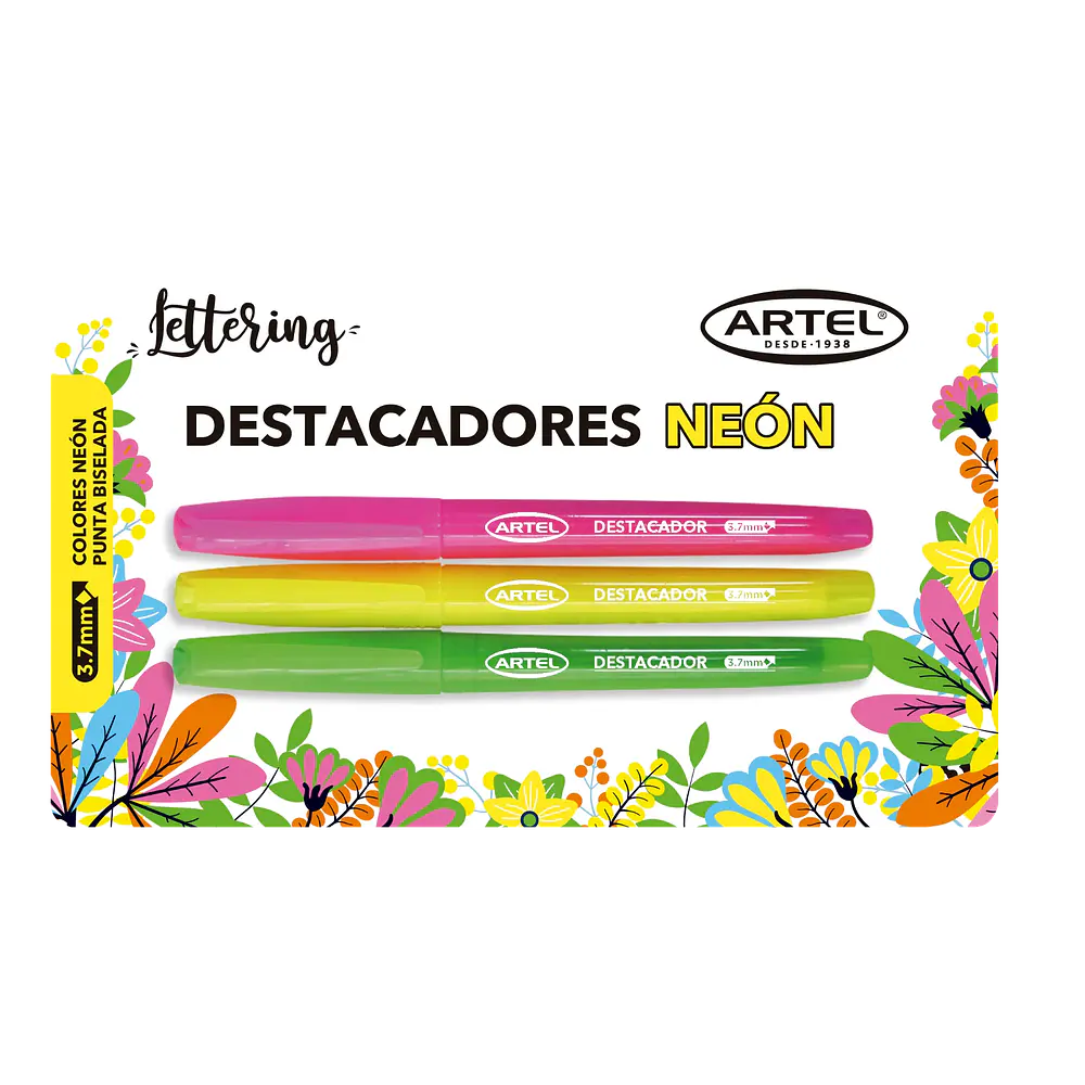 SET DESTACADORES NEON 3 UNIDADES