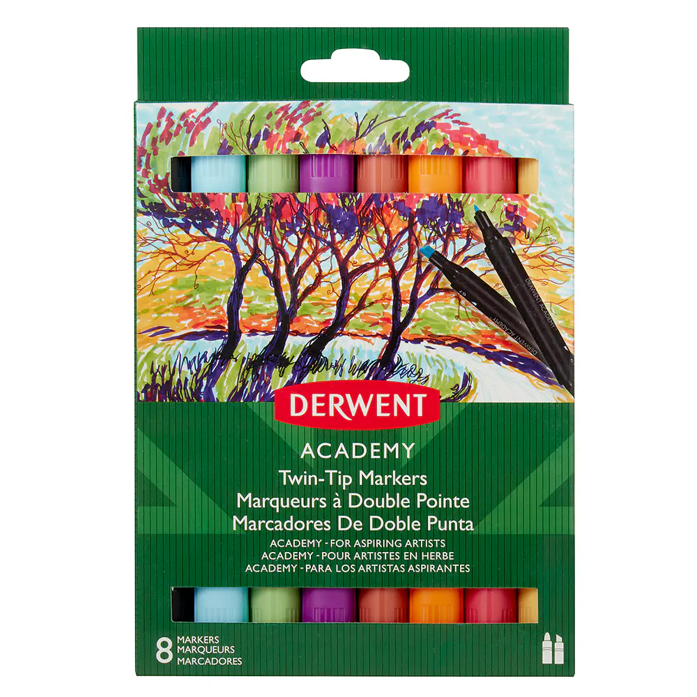MARCADORES DOBLE PUNTA CHISEL 8 COLORES