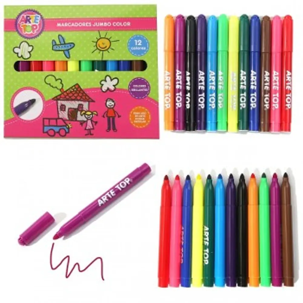 MARCADORES SCRIPTO JUMBO 12 COLORES