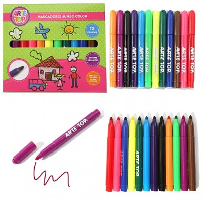 MARCADORES SCRIPTO JUMBO 12 COLORES