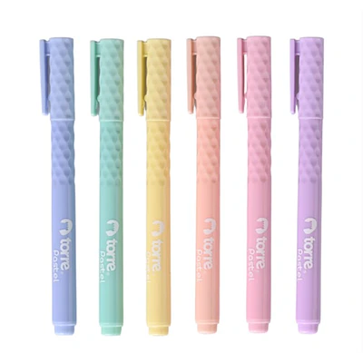 DESTACADORES 6 COLORES PASTEL TORRE