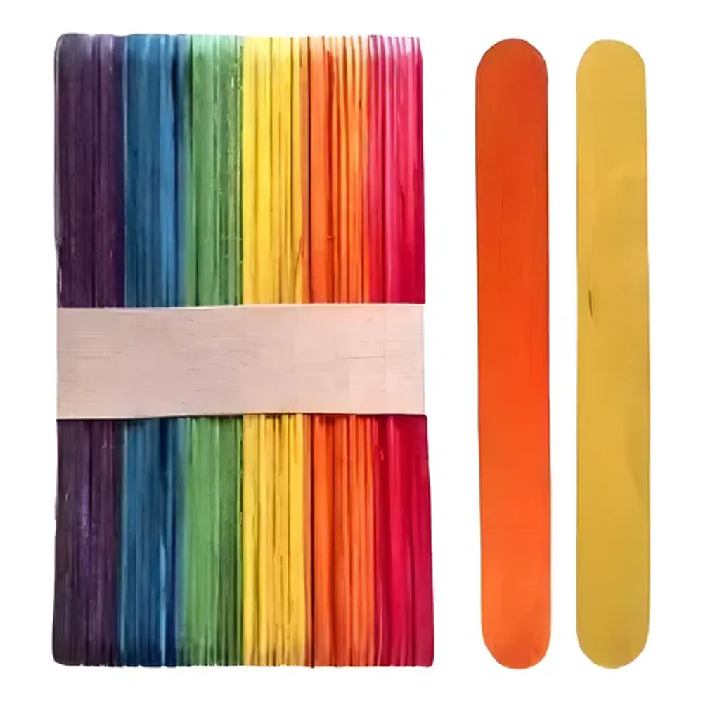 PALOS DE HELADO JUMBO COLORES 50 UNDS.