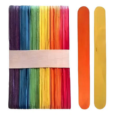 PALOS DE HELADO JUMBO COLORES 50 UNDS.