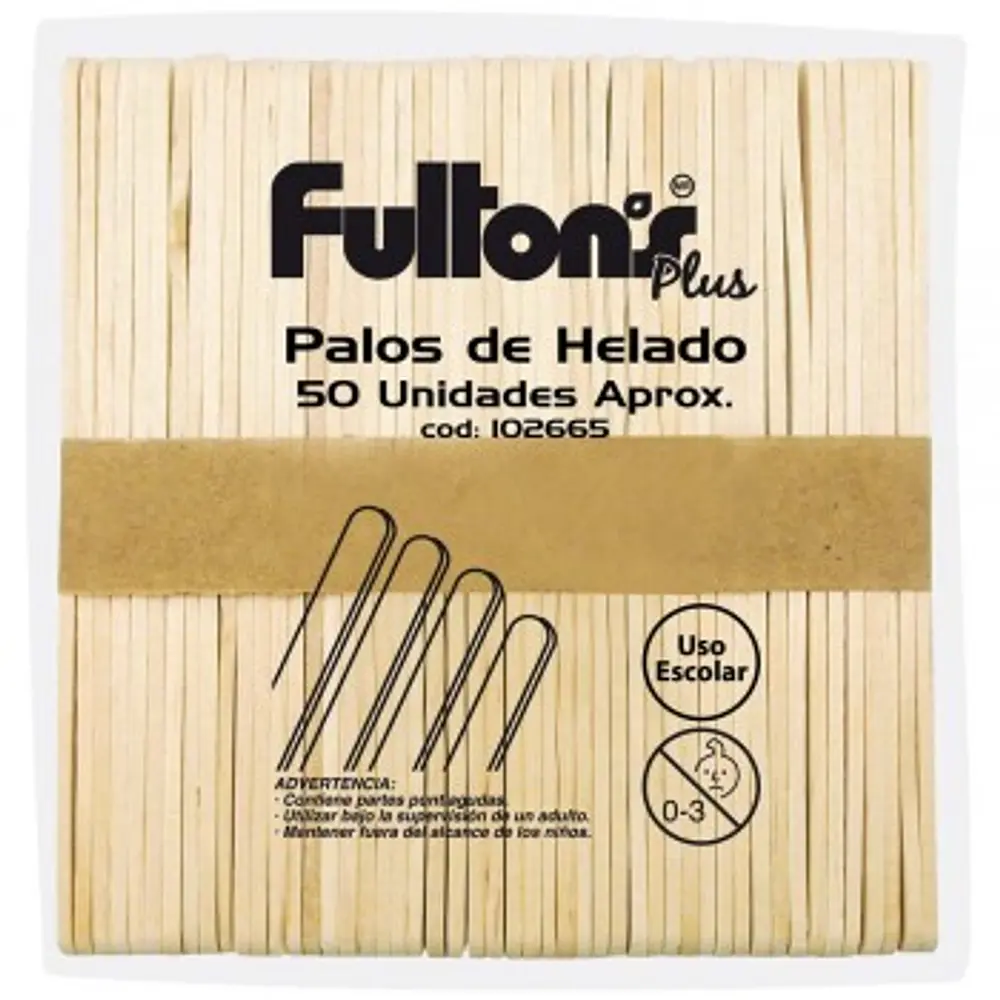 PALOS DE HELADO NATURAL POR 50 UNIDADES