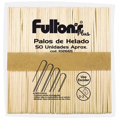 PALOS DE HELADO NATURAL POR 50 UNIDADES