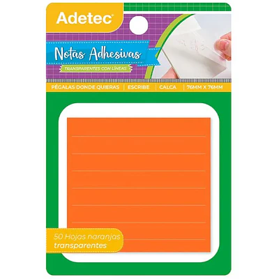 NOTAS ADHESIVAS TRANSPARENTES LINEAS