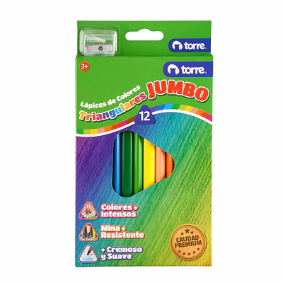 LAPICES 12 COLORES TRIANGULAR JUMBO