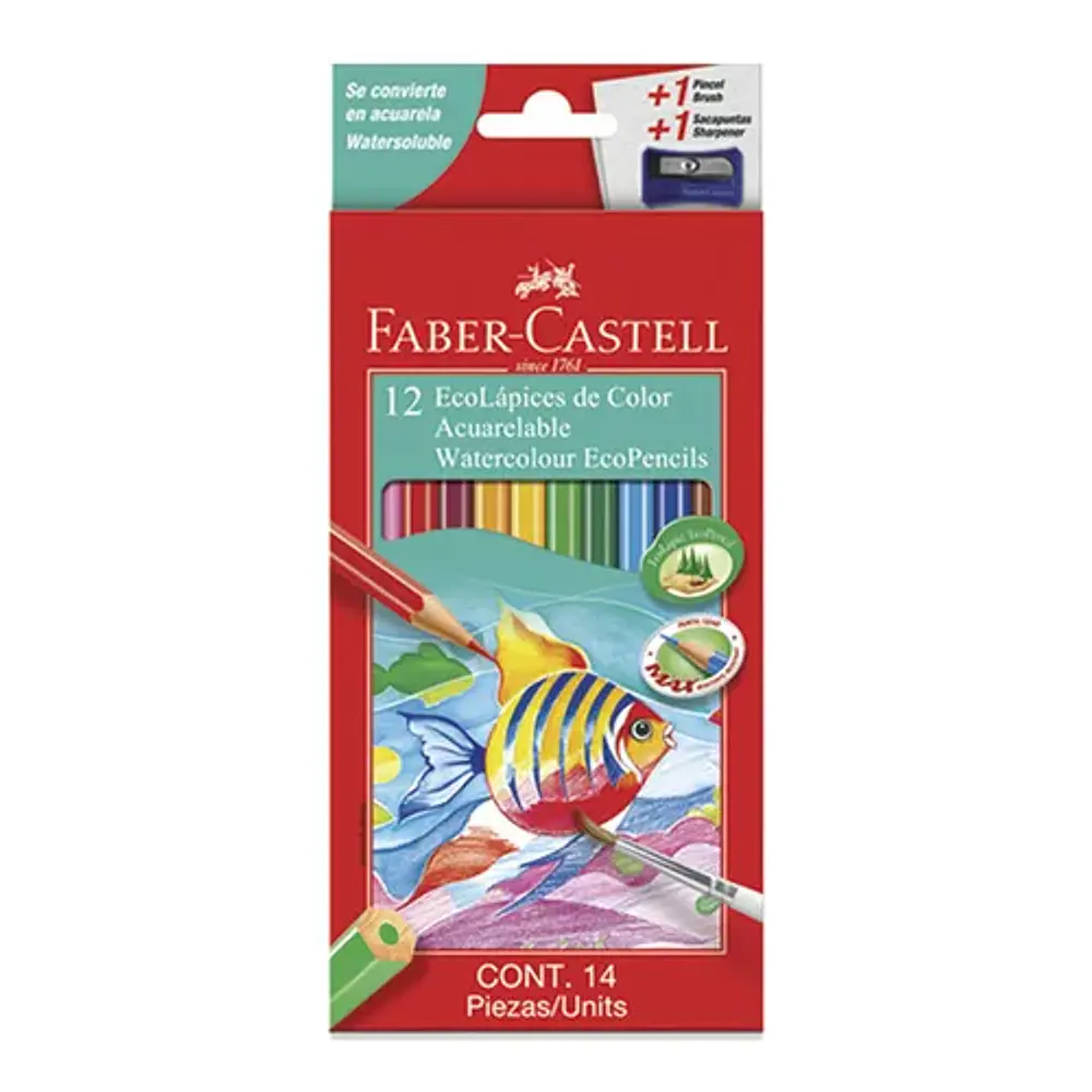 LAPICES ACUARELABLES 12 COLORES CON SACAPUNTA