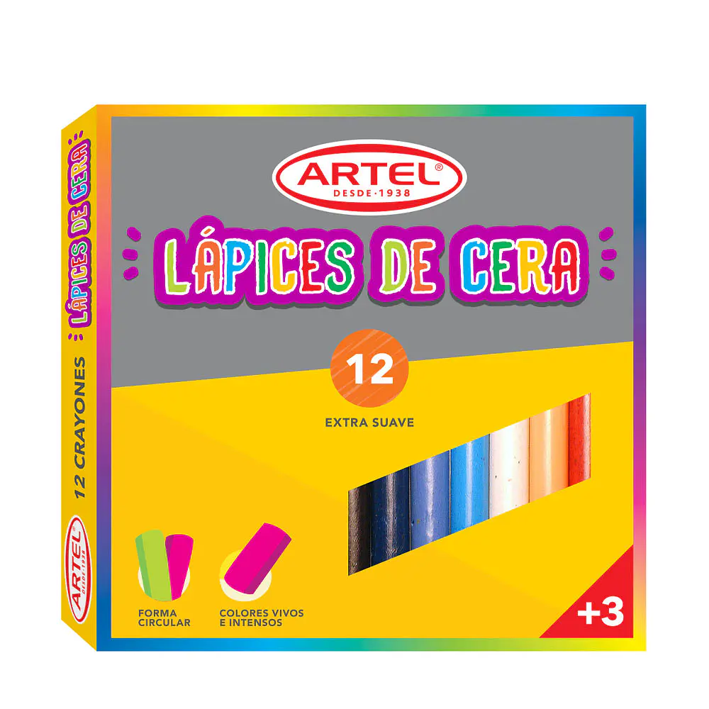 LAPICES CERA 12 COLORES 