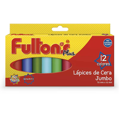LAPICES CERA 12 COLORES JUMBO