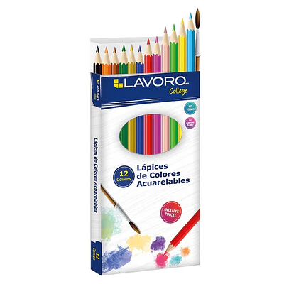 LAPICES DE COLORES ACUARELABLES 12 UNIDADES 