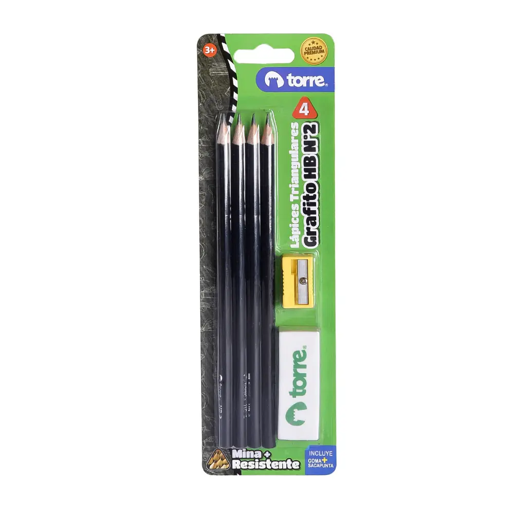 LAPICES GRAFITO N°2 + SACAPUNTAS BLISTER