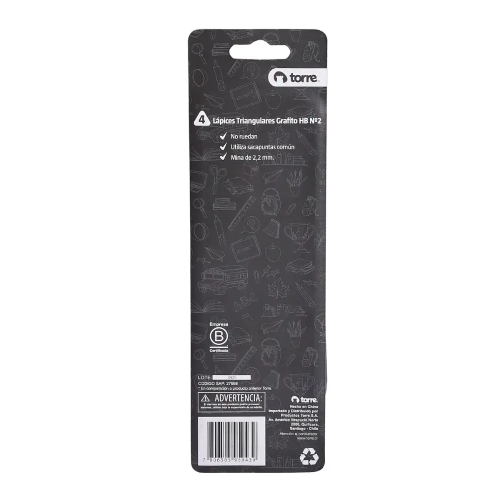 LAPICES GRAFITO N°2 + SACAPUNTAS BLISTER