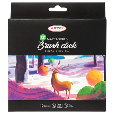 MARCADORES BRUSH CLICK 12 COLORES