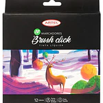 MARCADORES BRUSH CLICK 12 COLORES